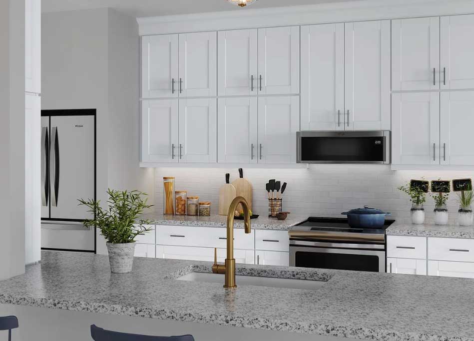 White kitchen cabinets new renovation clean design