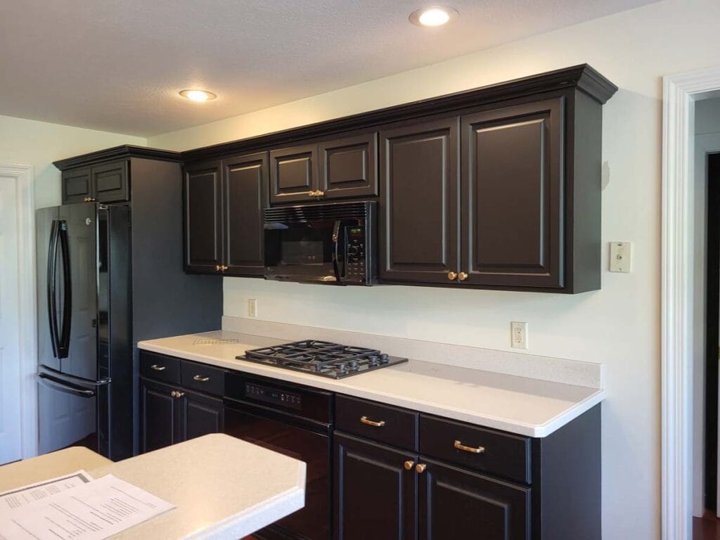 Kitchen Cabinet Reface Renovation Black Laminate