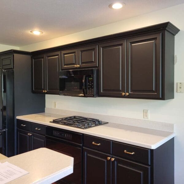 Kitchen Cabinet Reface Renovation Black Laminate