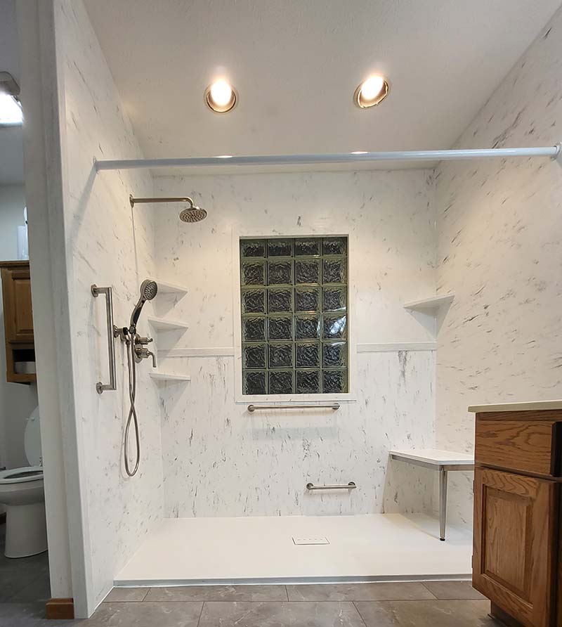 Solid Surface Shower Wall System by Samuel Mueller