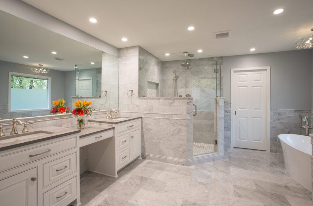 bathroom remodel image1 Modern bathroom remodeling project in Summit County OH