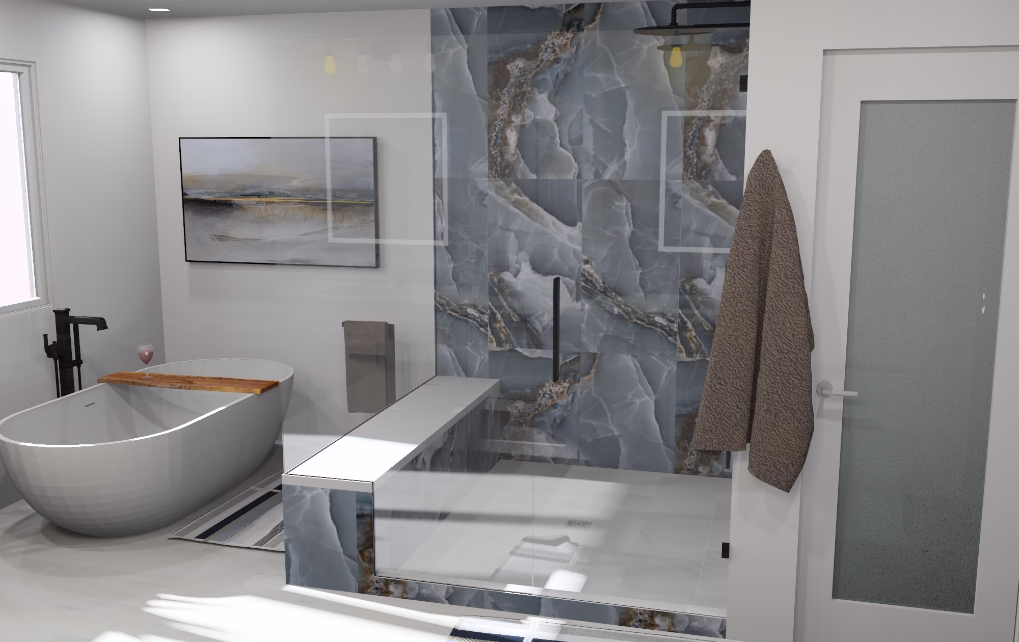 Custom bathroom remodeling project completed in Bath Ohio home